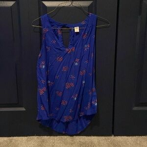 Blue Tank Top with Red Floral from Old Navy